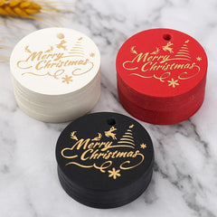 100pcs Round Golden Foil Christmas Gift Tags DIY Holiday