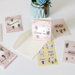 6pcs Thank You Cards With Envelopes & Sealing Stickers
