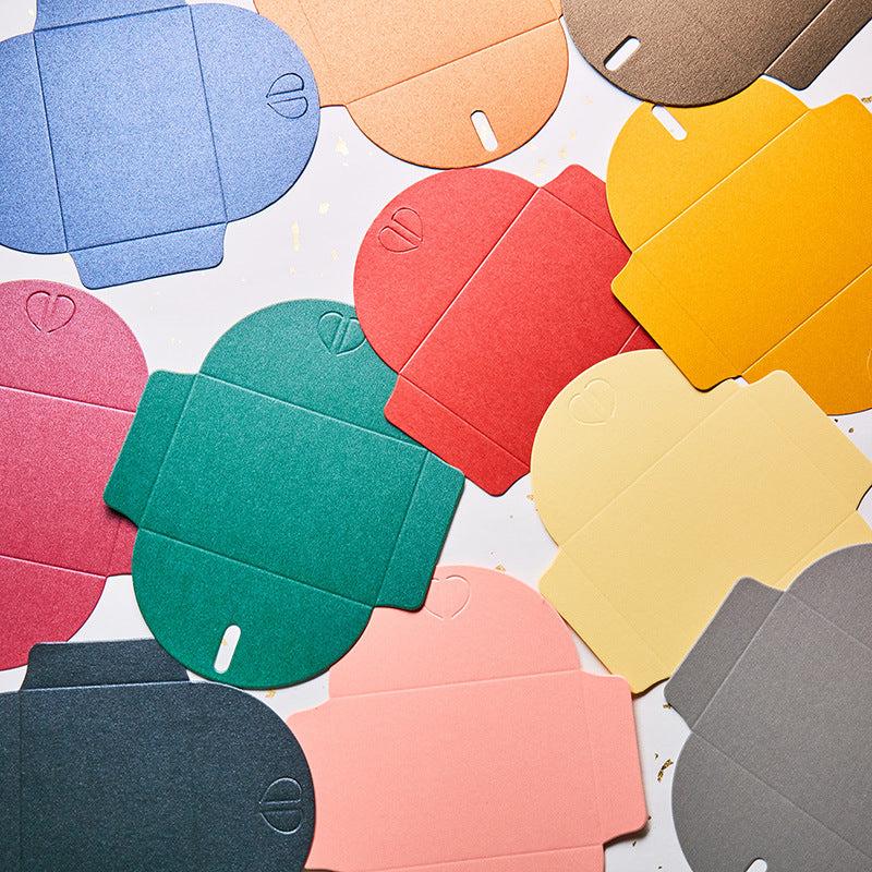 10PCS Small Greeting Card Envelopes Bronzing Love Pearl Paper Mini Envelope