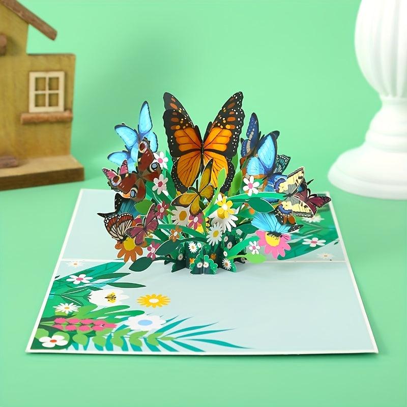 3D Greeting Card For Birthday Anniversary Pop Up With Note Card & Envelope