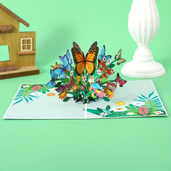 3D Greeting Card For Birthday Anniversary Pop Up With Note Card & Envelope
