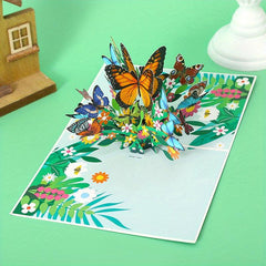 3D Greeting Card For Birthday Anniversary Pop Up With Note Card & Envelope