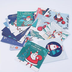 30pcs Christmas Greeting Cards - Various Designs Xmas Postcard No Marks Back