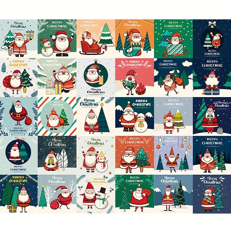 30pcs Christmas Greeting Cards - Various Designs Xmas Postcard No Marks Back