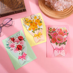 3pcs Valentines Greeting Cards With Envelopes Set