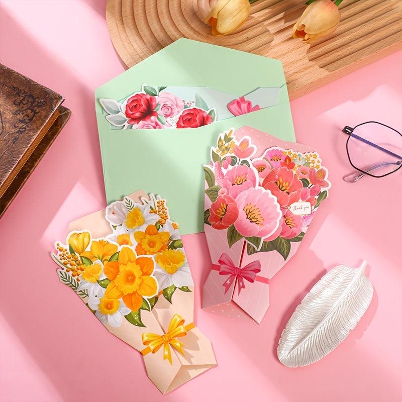 3pcs Valentines Greeting Cards With Envelopes Set