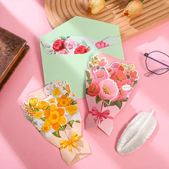 3pcs Valentines Greeting Cards With Envelopes Set