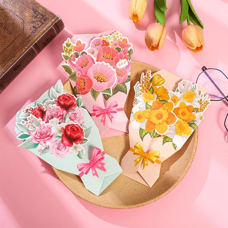 3pcs Valentines Greeting Cards With Envelopes Set