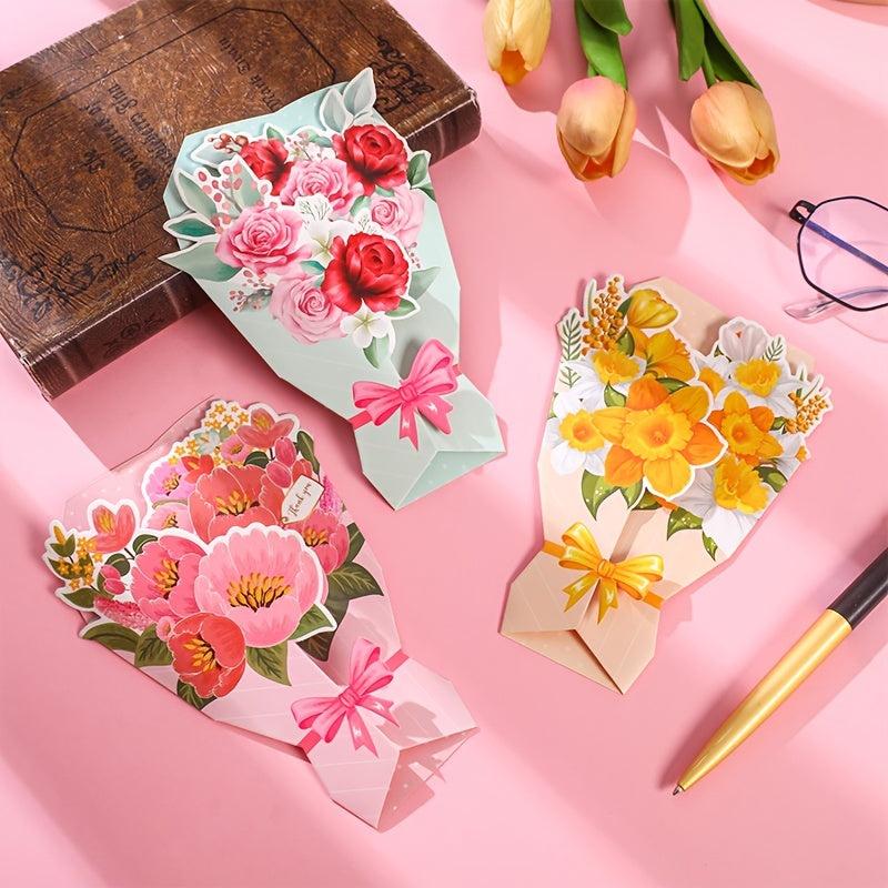 3pcs Valentines Greeting Cards With Envelopes Set