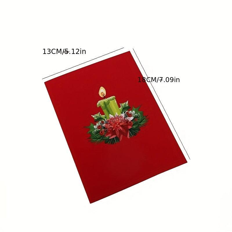 1pc Merry Christmas Pop Up Card 3D Greeting Card Pop Up Christmas Card