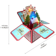 Christmas Happy Music & Lights Santa Tree Snowflakes Night Blessings