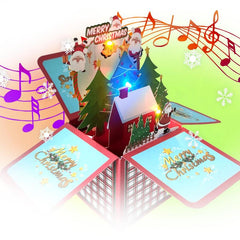 Christmas Happy Music & Lights Santa Tree Snowflakes Night Blessings