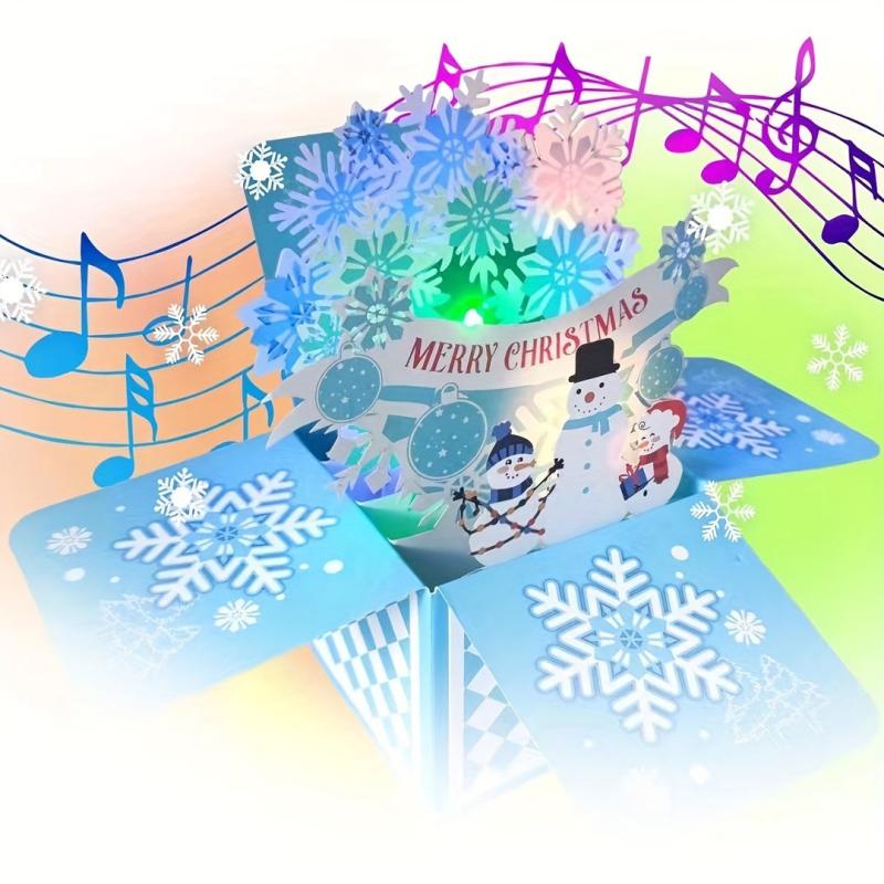 Christmas Happy Music & Lights Santa Tree Snowflakes Night Blessings