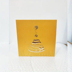 3D Birthday Cake Blessing Message Card