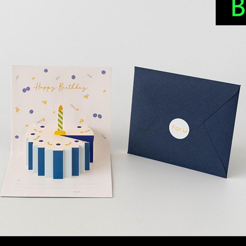 6Packs 3d Birthday Cake Thank You Small Card Set