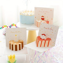 6Packs 3d Birthday Cake Thank You Small Card Set