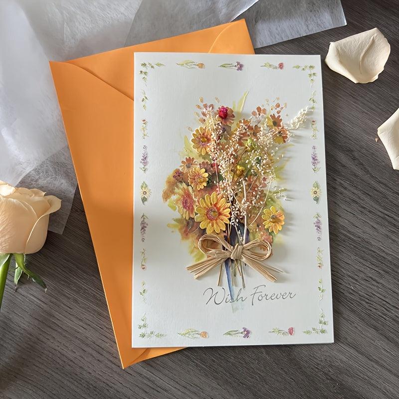 Flower Greeting Card Envelope Mother's Birthday Anniversary Gift
