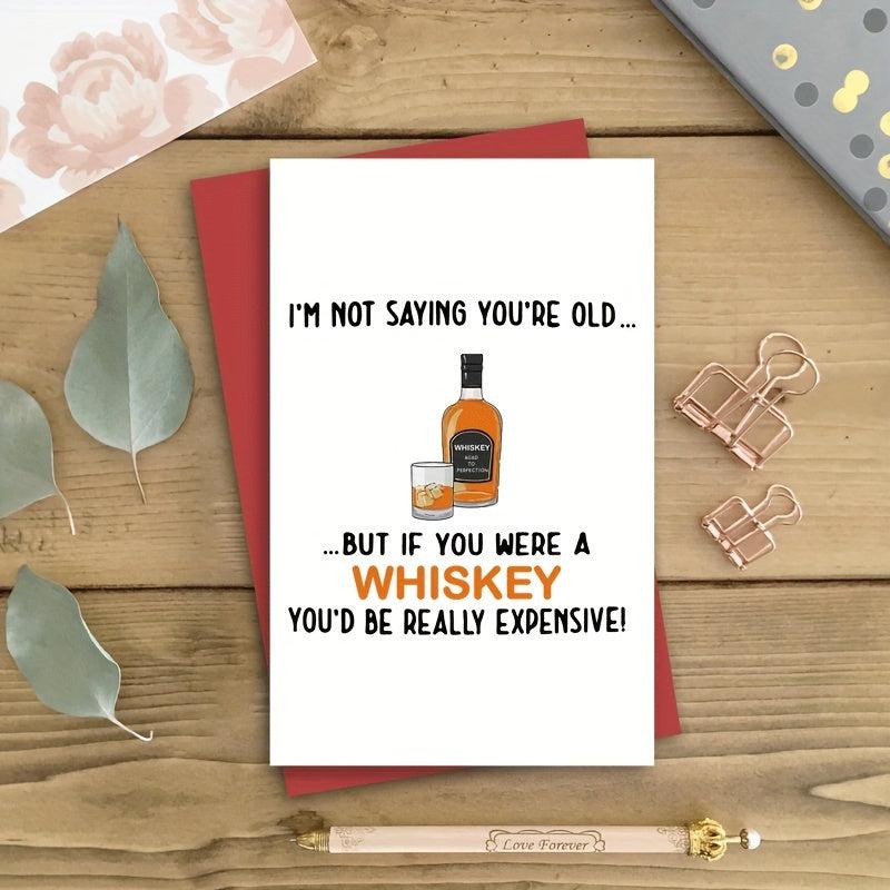 Funny Whiskey Birthday Card for Him 50-90th Bday