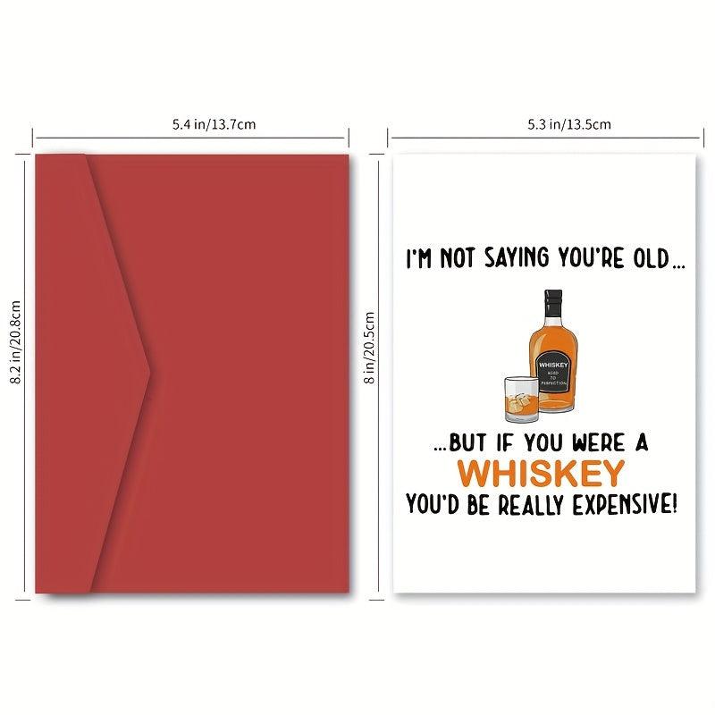 Funny Whiskey Birthday Card for Him 50-90th Bday