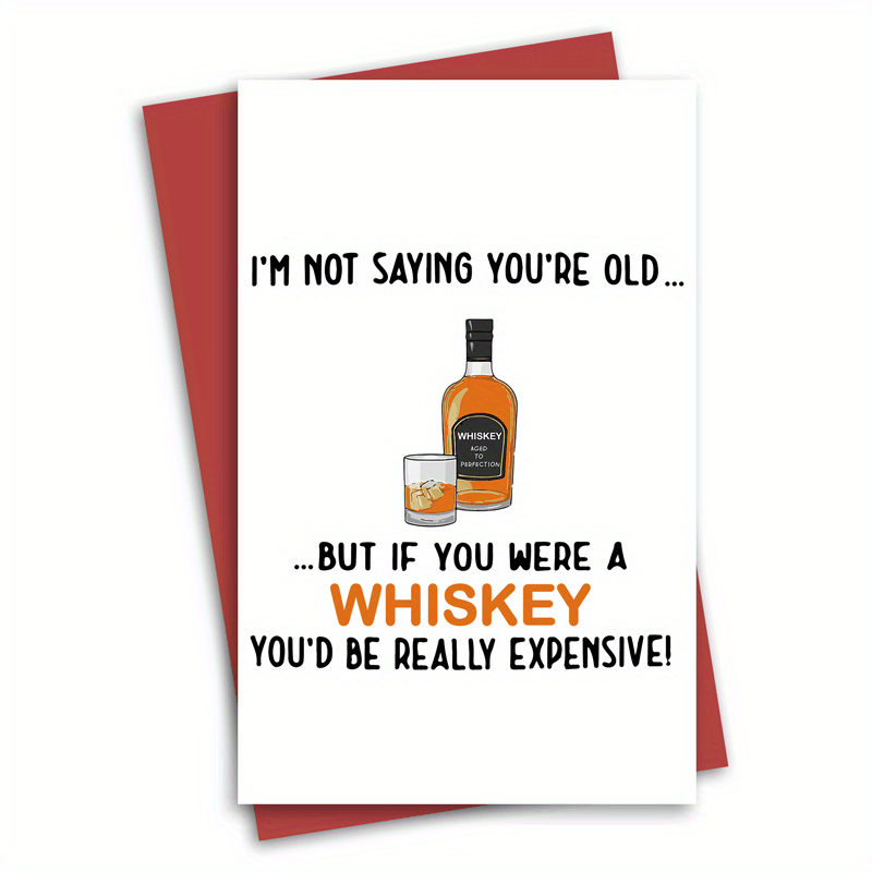 Funny Whiskey Birthday Card for Him 50-90th Bday