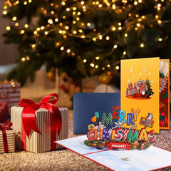 3D Christmas Cartoon Greeting Card - Spread Holiday Cheer