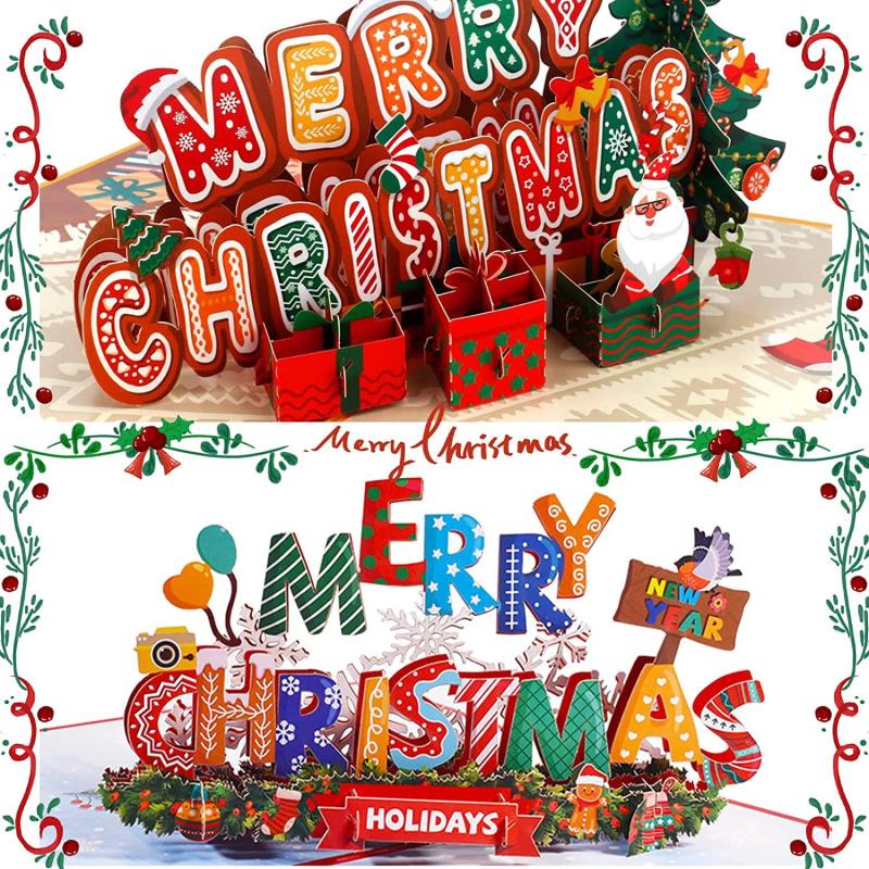 3D Christmas Cartoon Greeting Card - Spread Holiday Cheer