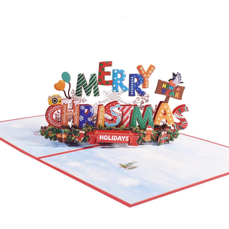 3D Christmas Cartoon Greeting Card - Spread Holiday Cheer