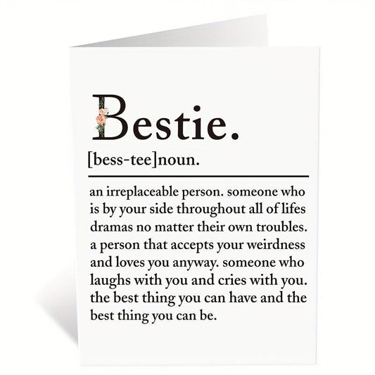 Funny BFF Birthday Card - Bestie Definition - Women Friendship Greeting