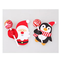 50pcs Christmas Lollipop Cards Santa Snowman Theme DIY Decorative Cardstock
