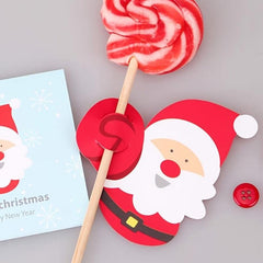 50pcs Christmas Lollipop Cards Santa Snowman Theme DIY Decorative Cardstock