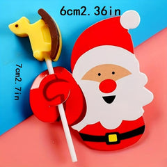 50pcs Christmas Lollipop Cards Santa Snowman Theme DIY Decorative Cardstock