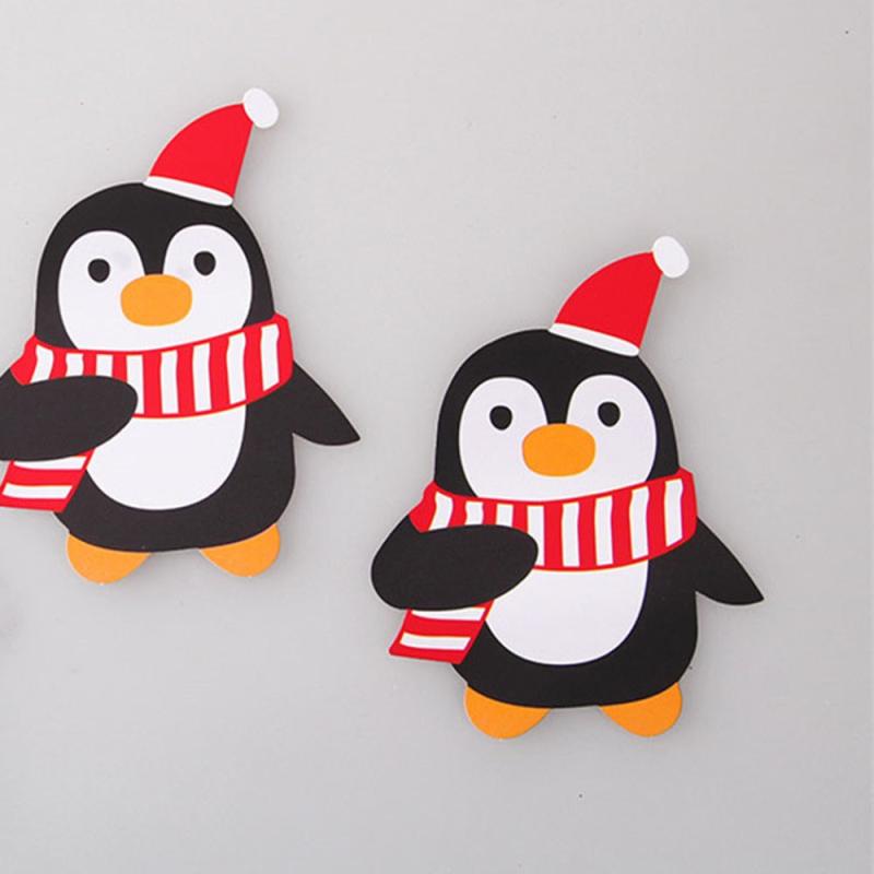 50pcs Christmas Lollipop Cards Santa Snowman Theme DIY Decorative Cardstock