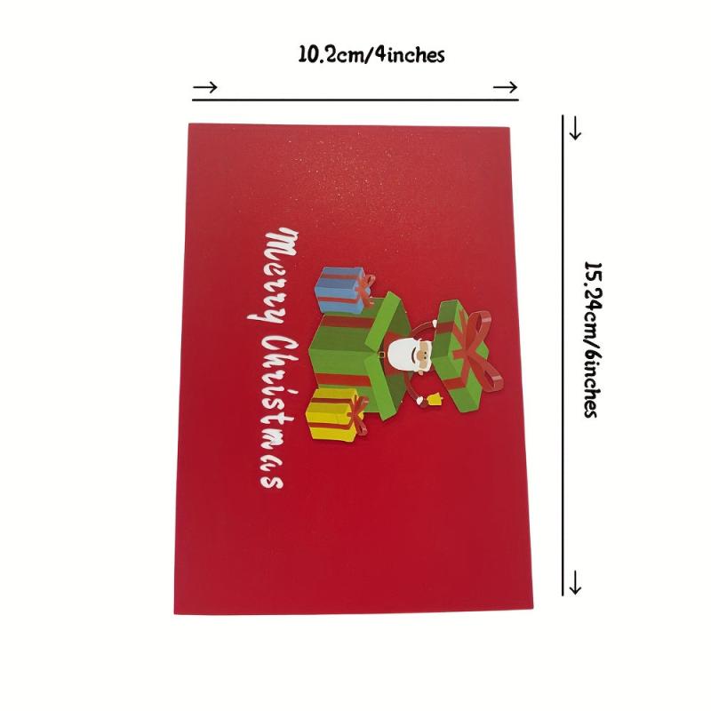 1pc Merry Christmas Pop Up Card Happy Year 3D Greeting Card