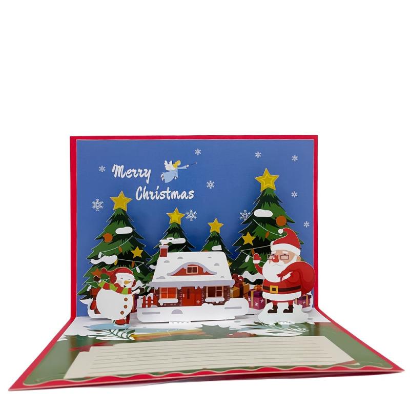 1pc Merry Christmas Pop Up Card Happy Year 3D Greeting Card
