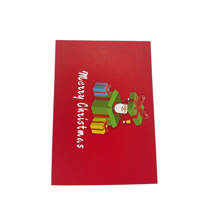 1pc Merry Christmas Pop Up Card Happy Year 3D Greeting Card