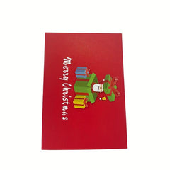 1pc Merry Christmas Pop Up Card Happy Year 3D Greeting Card