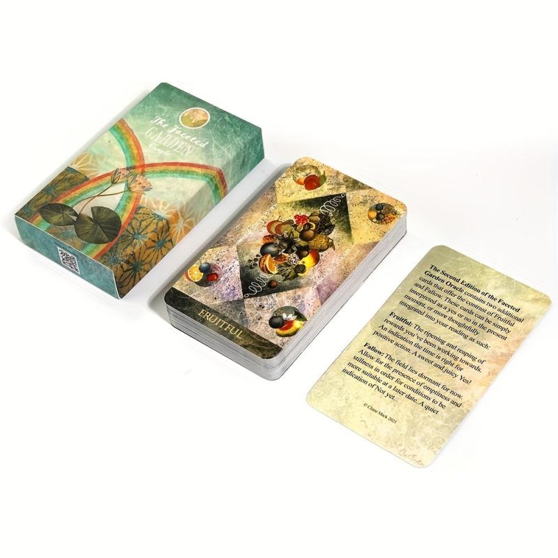 Faceted Garden Oracle Card English Board Game with QRCode Pdf Guidebook