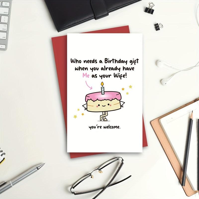 Funny Husband Birthday Card - Humorous Card for Him