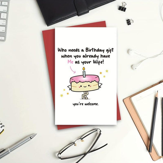 Funny Husband Birthday Card - Humorous Card for Him