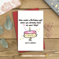 Funny Husband Birthday Card - Humorous Card for Him