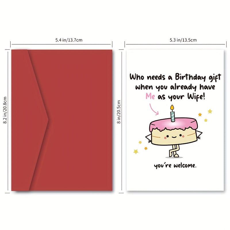 Funny Husband Birthday Card - Humorous Card for Him
