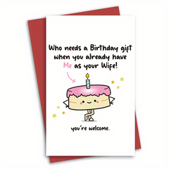 Funny Husband Birthday Card - Humorous Card for Him
