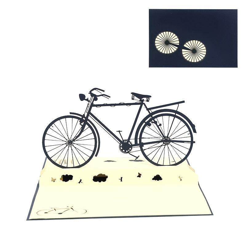 1pc Retro Bicycle Pop Up Card 3D Bicycle Greeting Card With Envelope