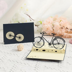 1pc Retro Bicycle Pop Up Card 3D Bicycle Greeting Card With Envelope
