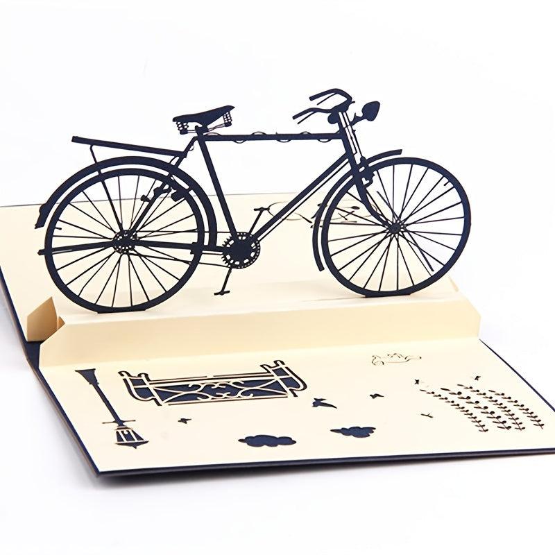 1pc Retro Bicycle Pop Up Card 3D Bicycle Greeting Card With Envelope