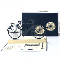 1pc Retro Bicycle Pop Up Card 3D Bicycle Greeting Card With Envelope