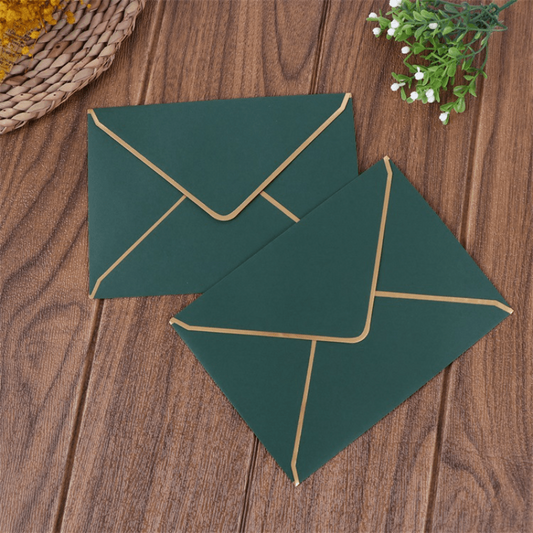 50pcs Pack Invitation Envelopes, 5 Colors A7 Size V-flap Envelopes