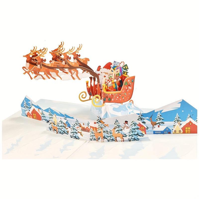 Santa Claus 3D Pop Up Christmas Card Merry Christmas For Mom Grandma Dad Tea