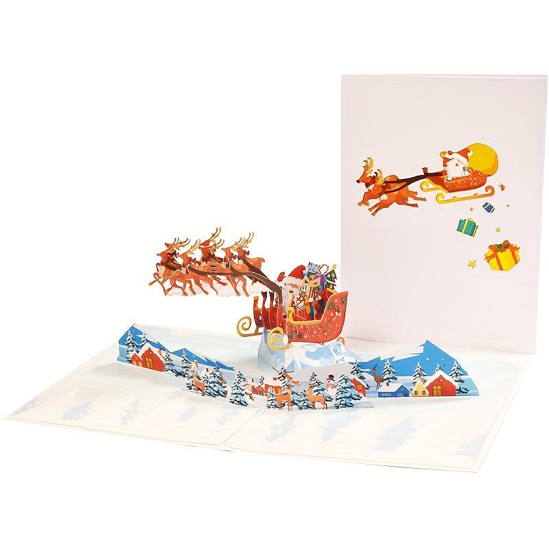 Santa Claus 3D Pop Up Christmas Card Merry Christmas For Mom Grandma Dad Tea