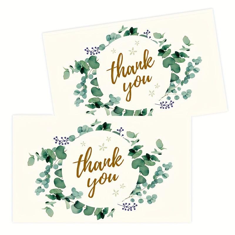 50pcs Thank You Card Flower Wedding Greeting Card for Family Friends